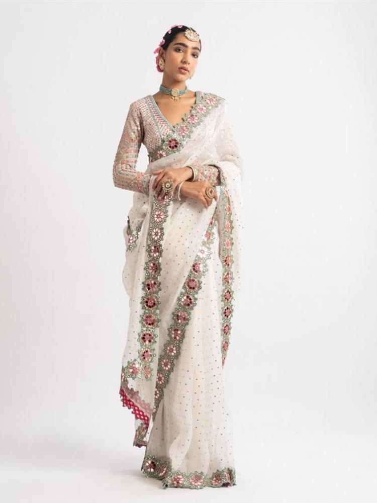 Bollywood BlockBuster Sequence with Mirror Work Saree