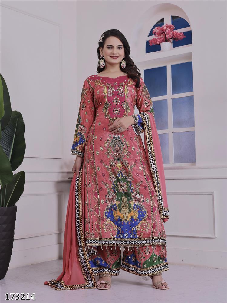 Diwal8 Special Digital Print A LINE 3 Peice Suit 