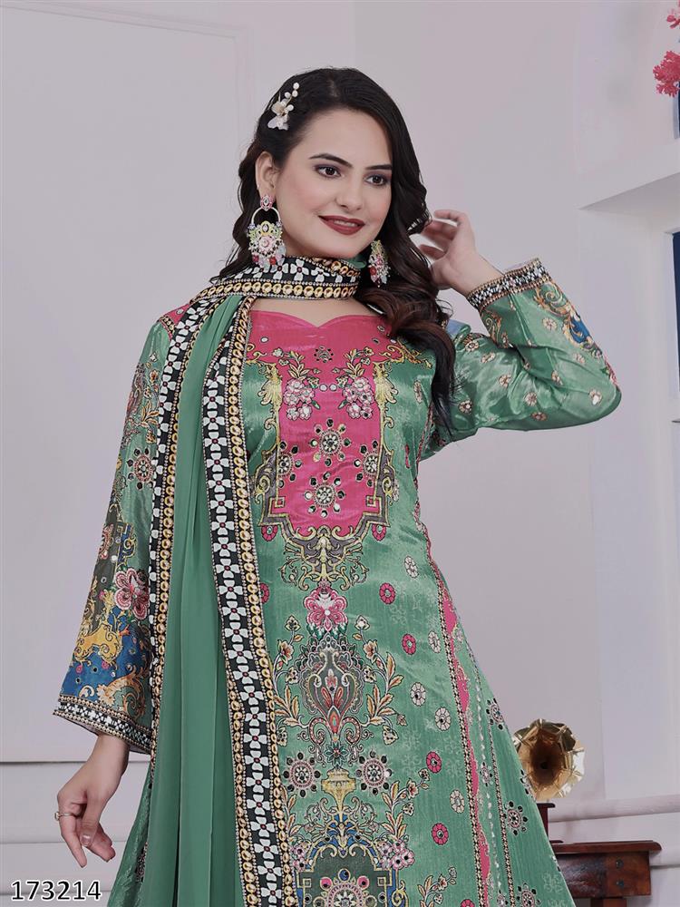 Diwal8 Special Digital Print A LINE 3 Peice Suit 