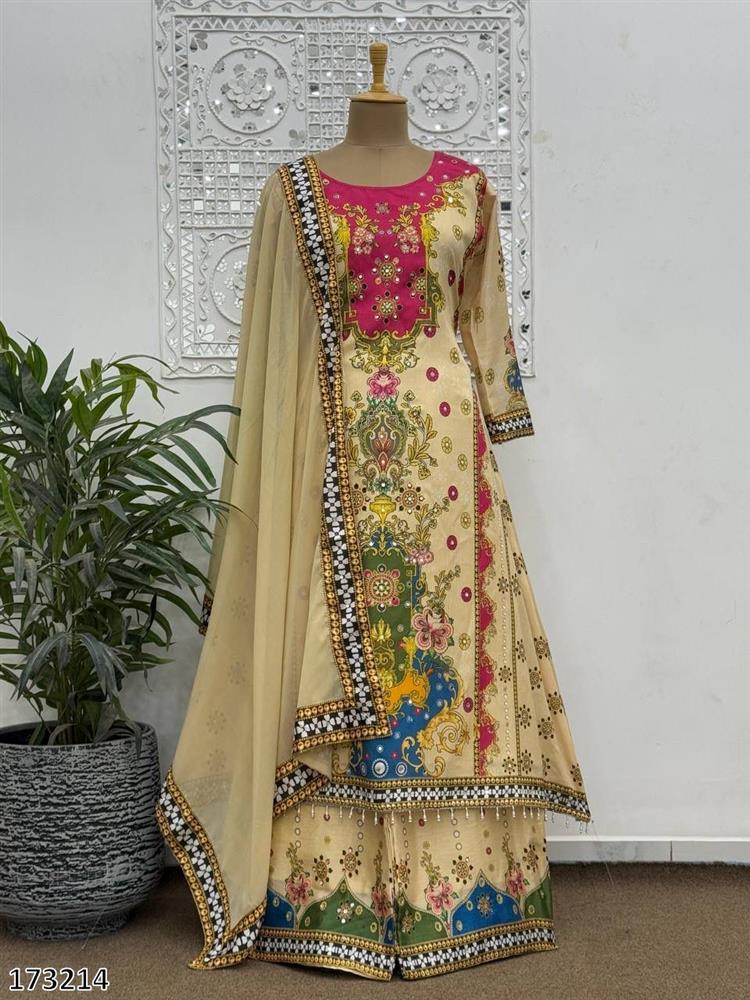 Diwal8 Special Digital Print A LINE 3 Peice Suit 