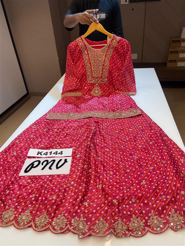 Pure Silk Bandhani sarara shuit 