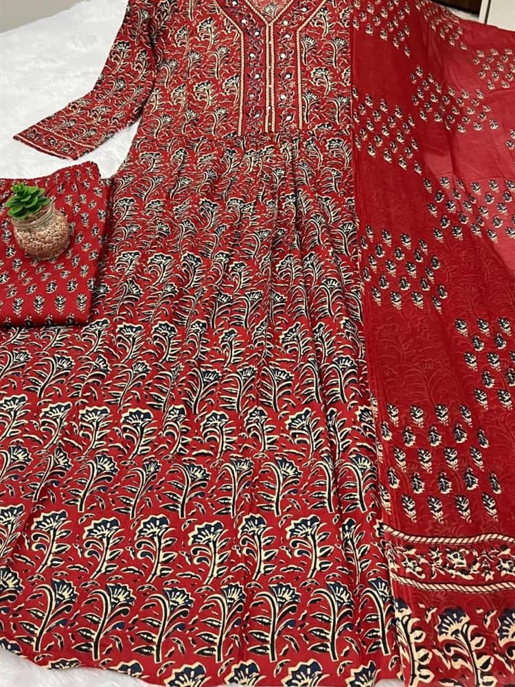Cotton kurti pant dupatta set