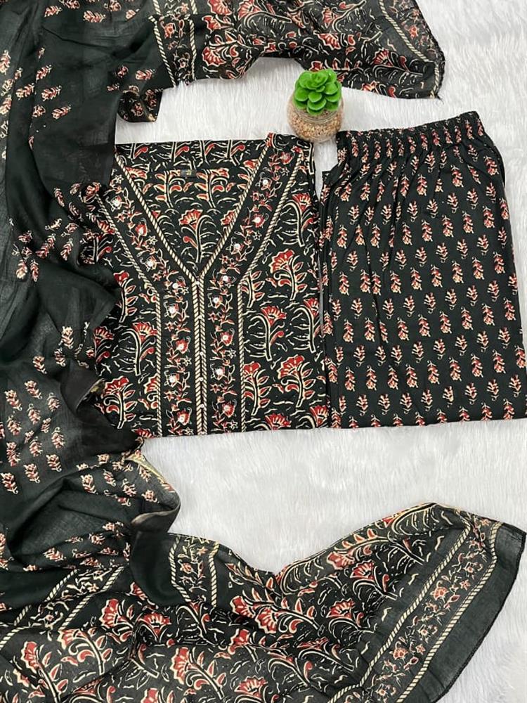 Cotton kurti pant dupatta set