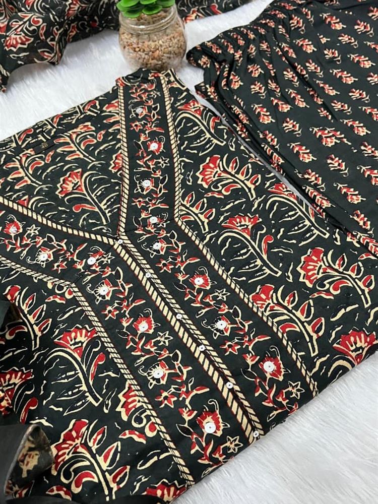Cotton kurti pant dupatta set