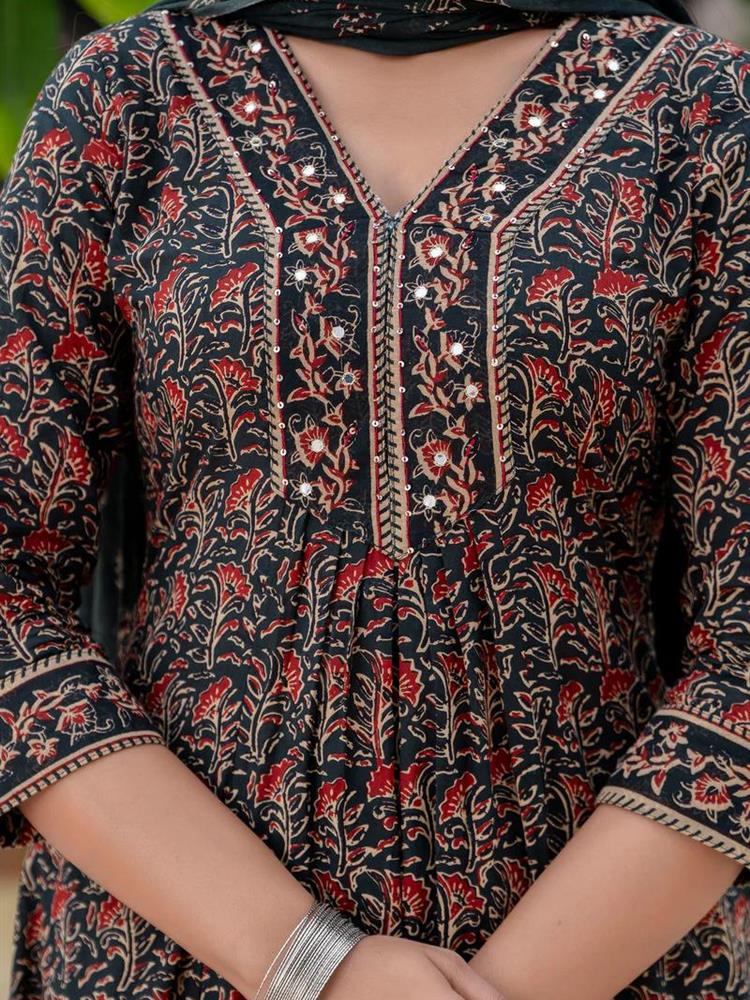 Cotton kurti pant dupatta set