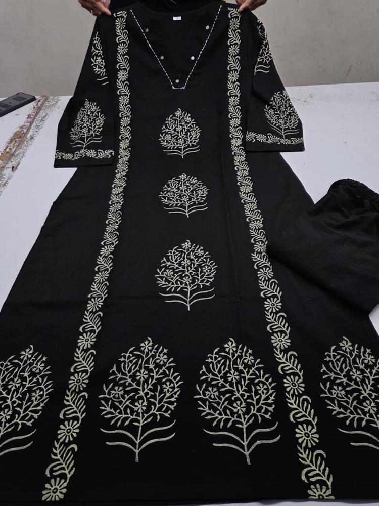 Cotton kurti pant dupatta set