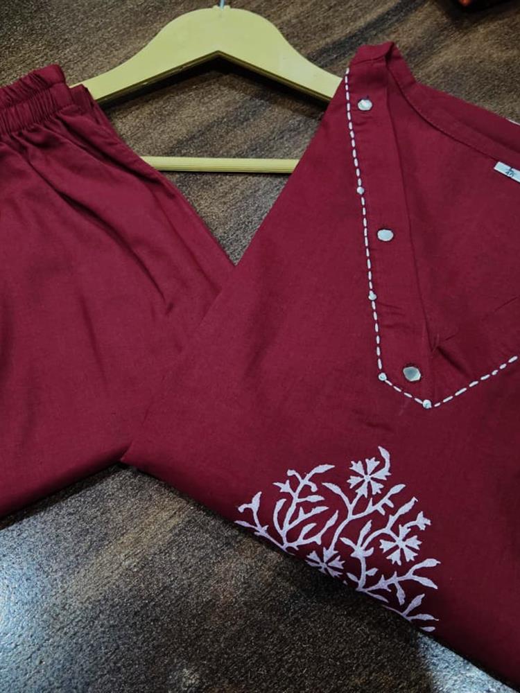 Cotton kurti pant dupatta set