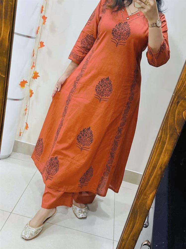 Cotton kurti pant dupatta set