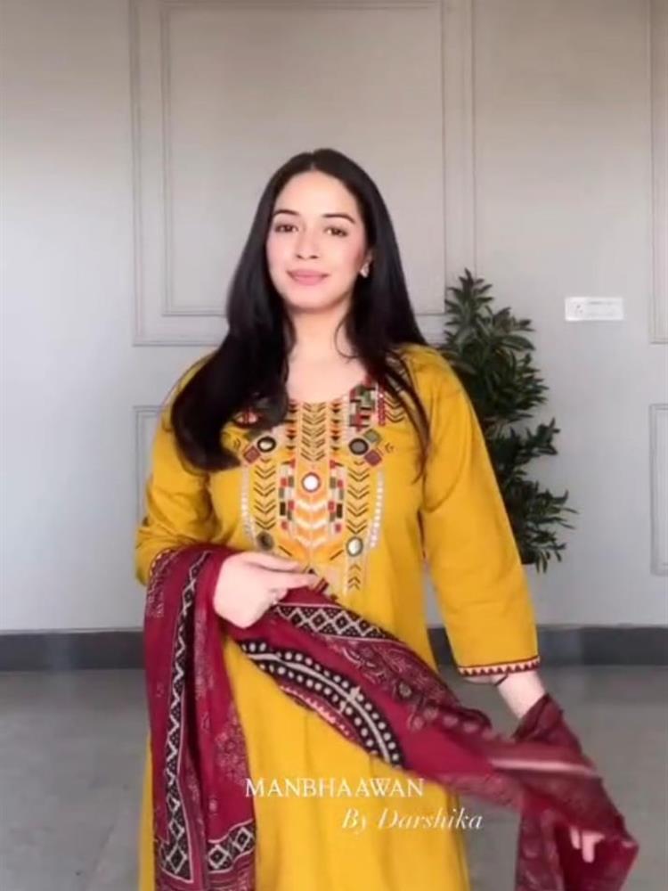 Cotton kurti pant dupatta set