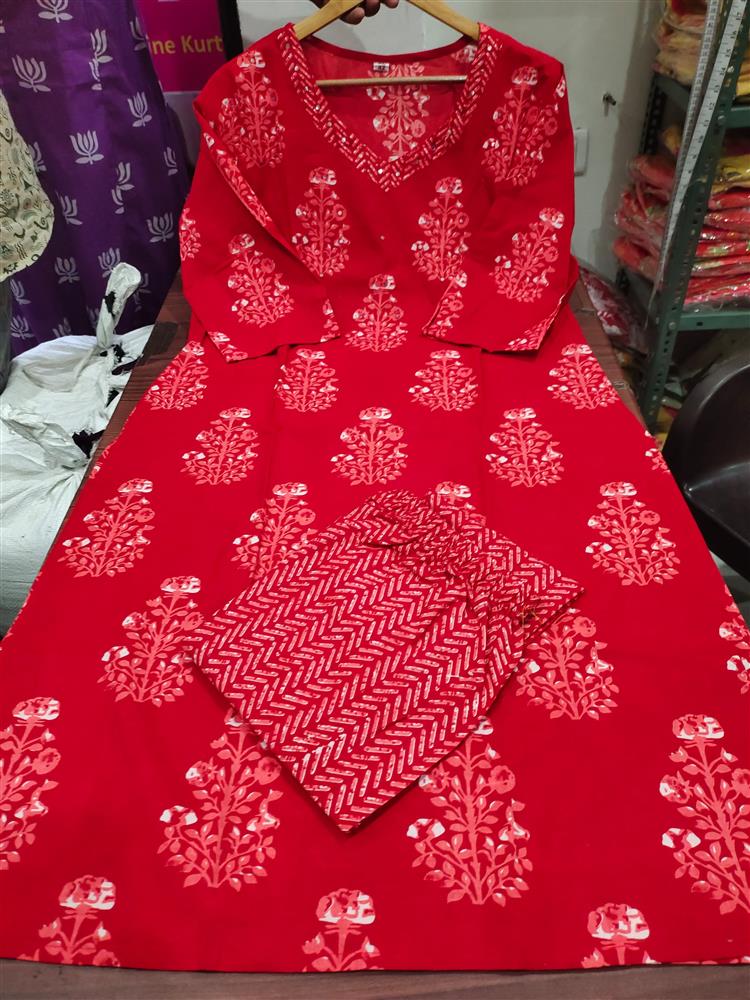 Cotton kurti pant dupatta set