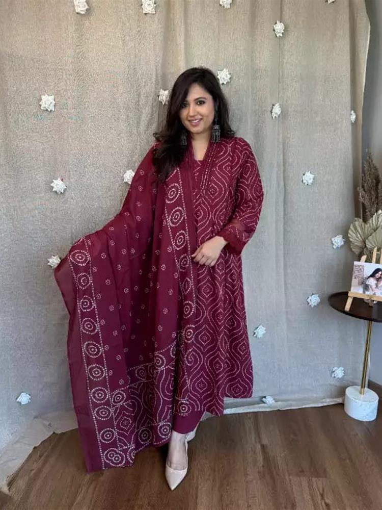 Cotton kurti pant dupatta set