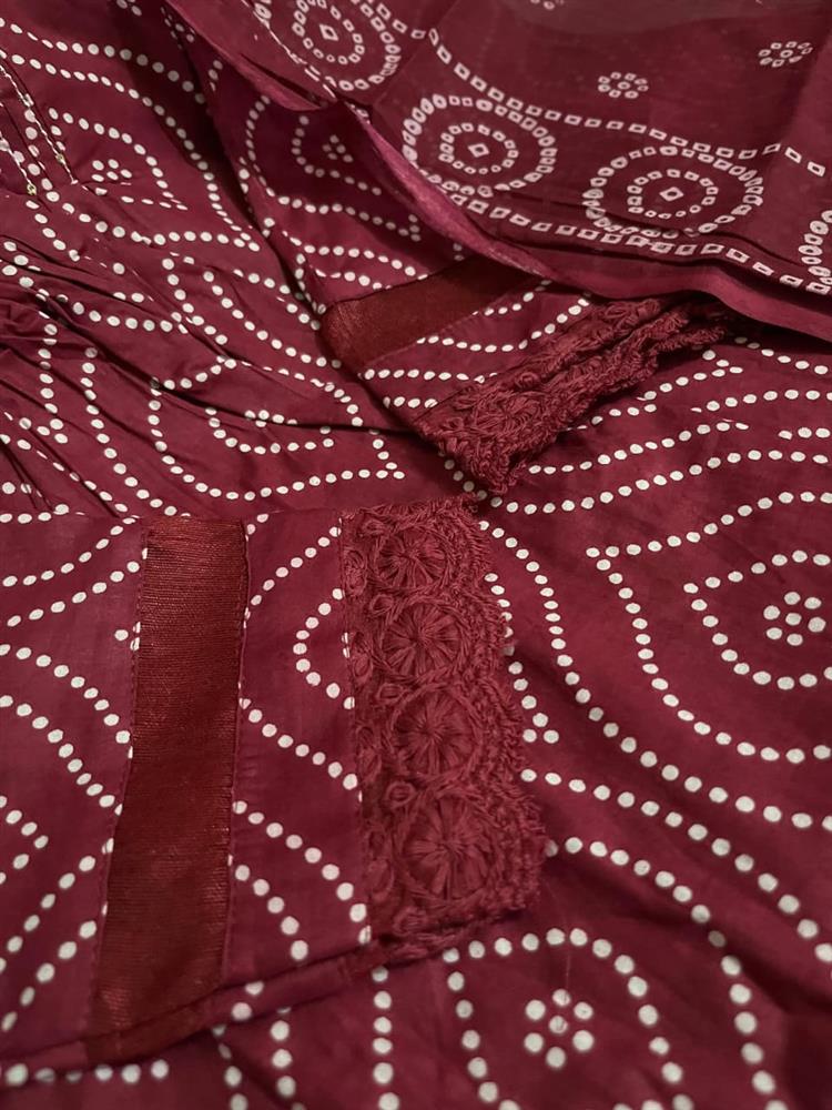 Cotton kurti pant dupatta set