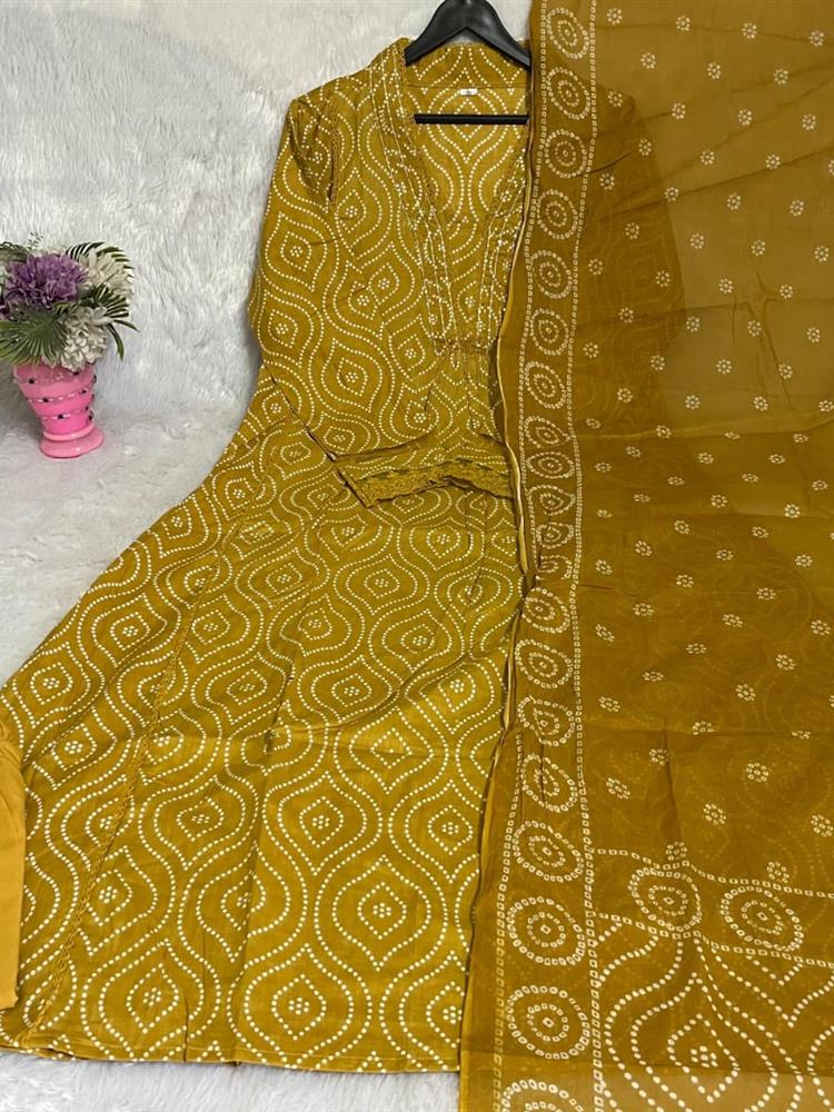 Cotton kurti pant dupatta set