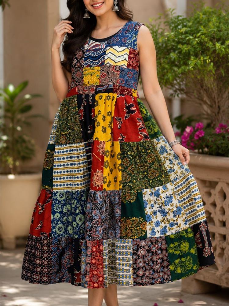Ajrakh Print Spaghetti One-Peice 