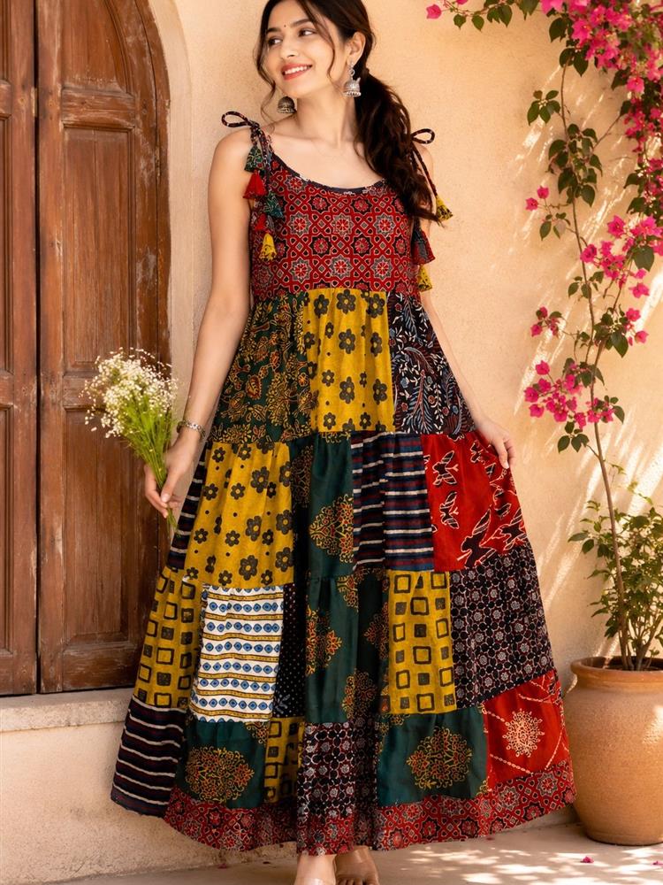 Ajrakh Print Spaghetti One-Peice 