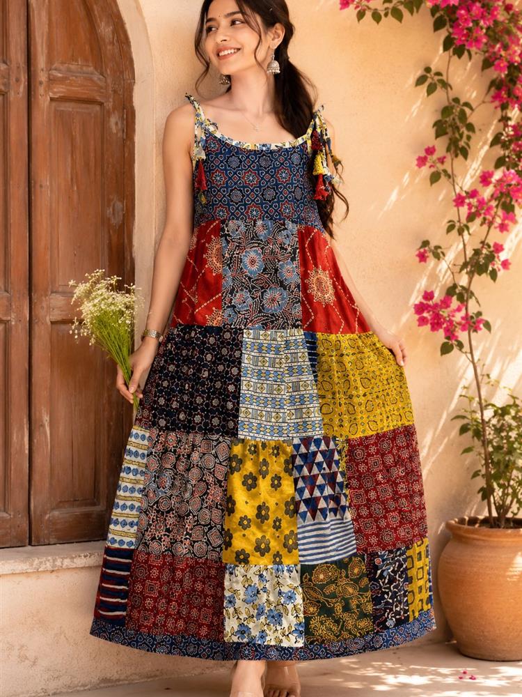 Ajrakh Print Spaghetti One-Peice 