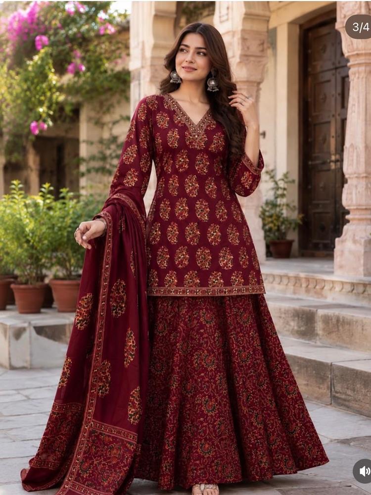 Premium Cotton Kurta with Skirt with Malmal Dupatta 
