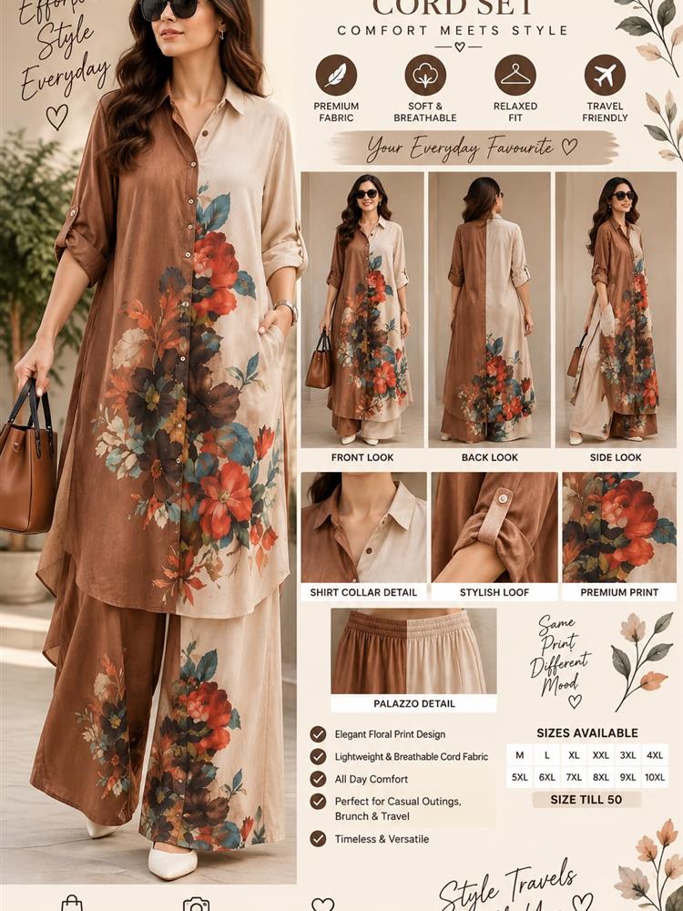 Digital Printed Long Coordset