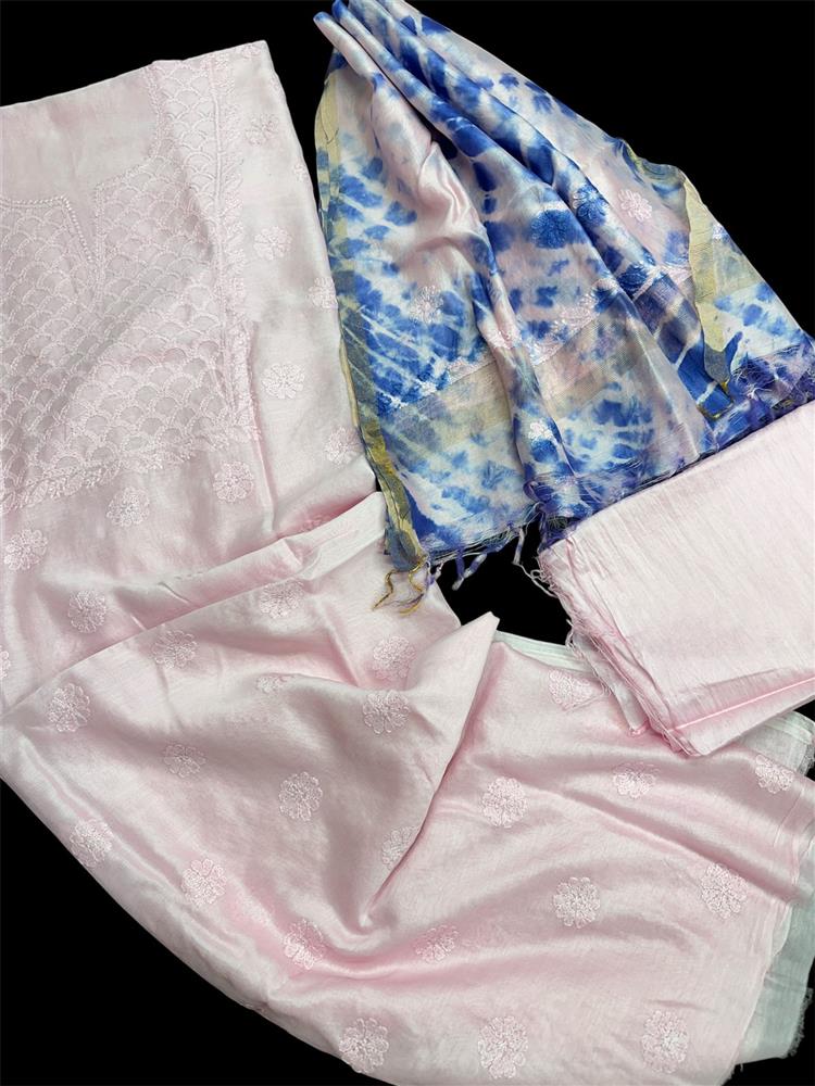 Chikankari Chanderi 3 pieces Shuits 