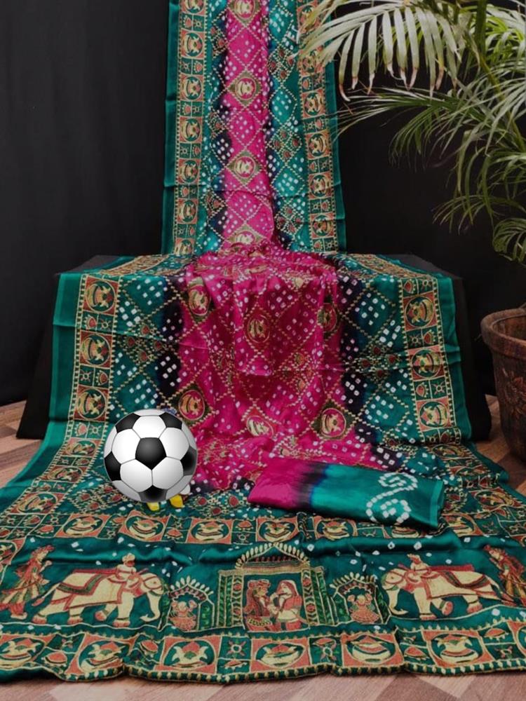 Bandhani with Work saree