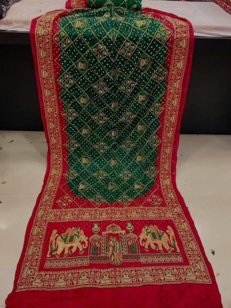 Bandhani with Work saree