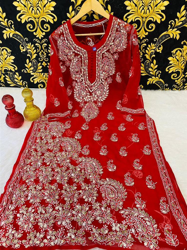 Chikankari Gottapati work with sarara