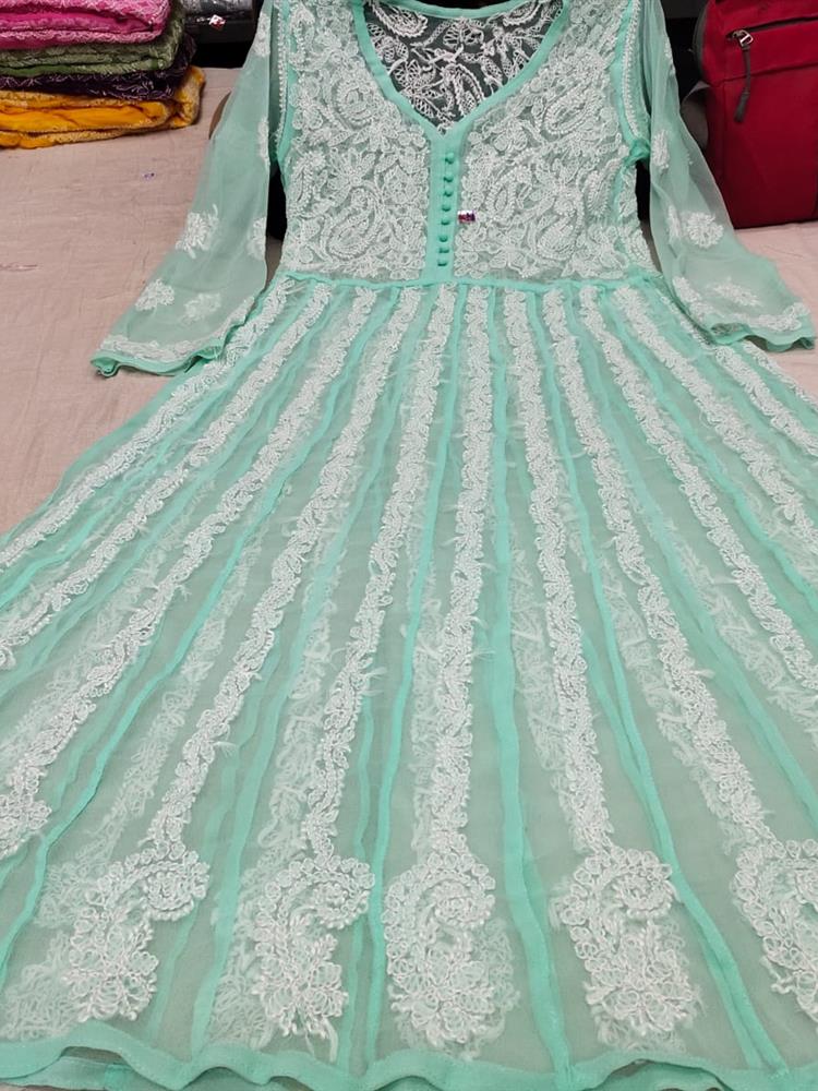 Chikankari Yog Anarkali Kurti 