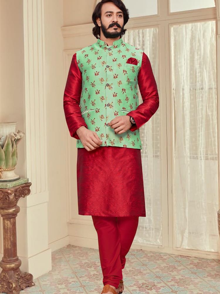 Jacquard Jacket with Kurta Sets