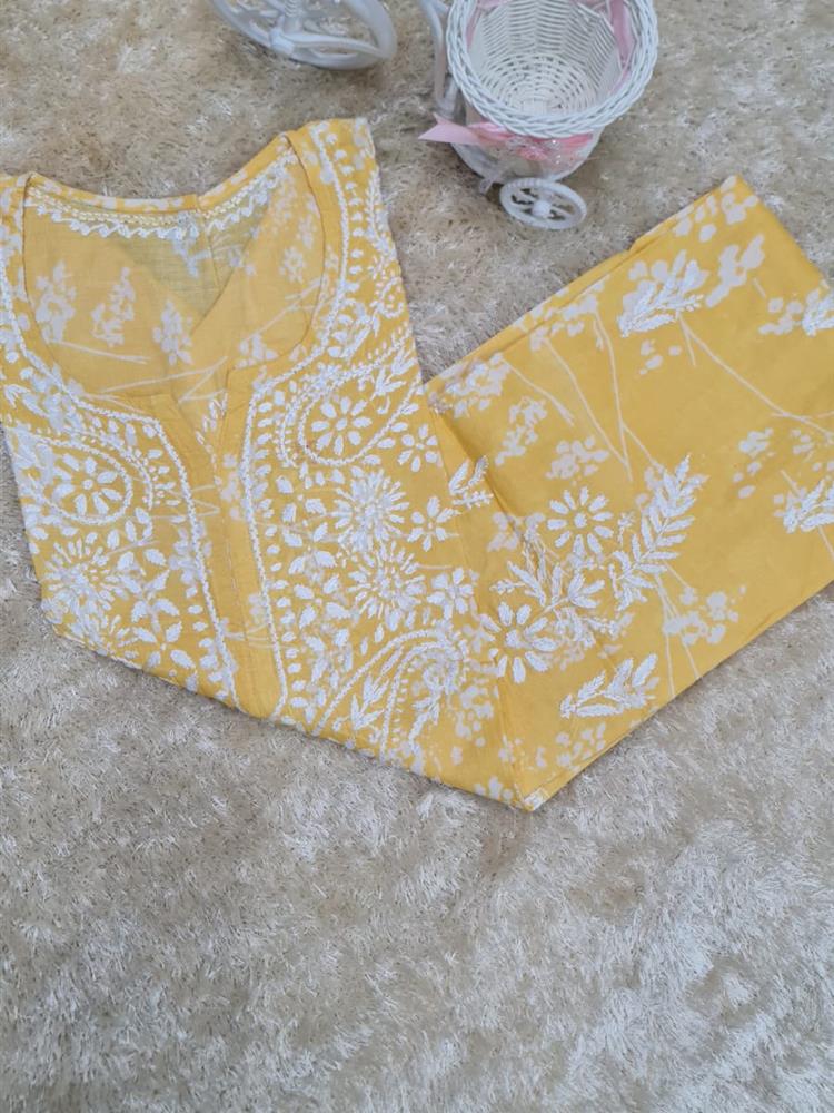 Chikankari Printed Kurti