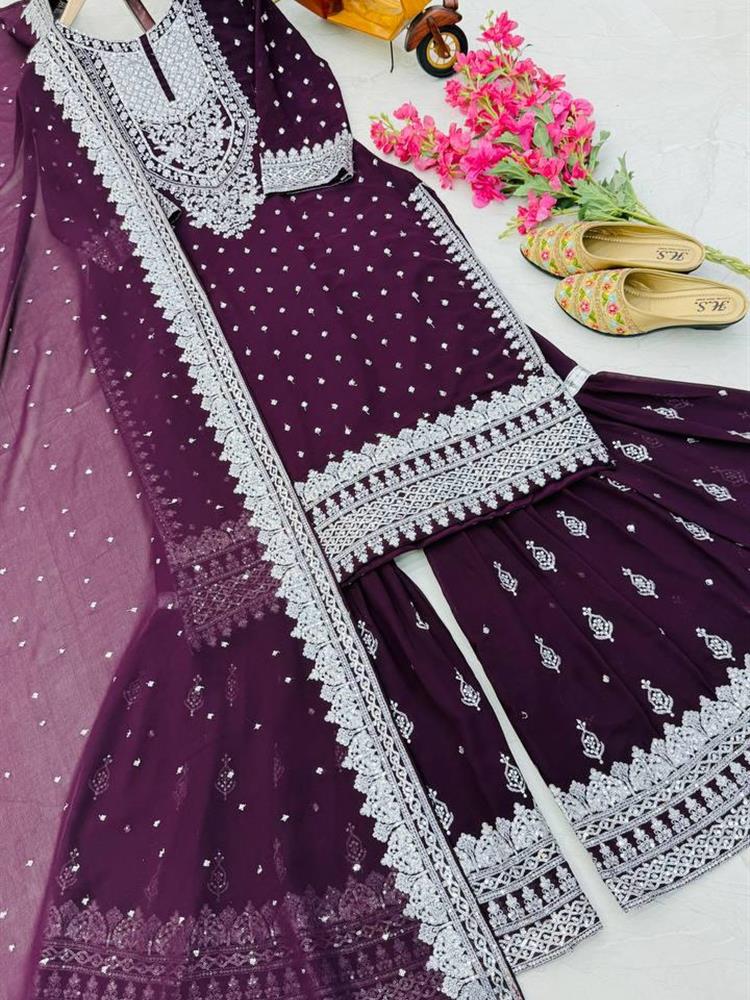 New Designer Party Sharara Shuit & Dupatta Set