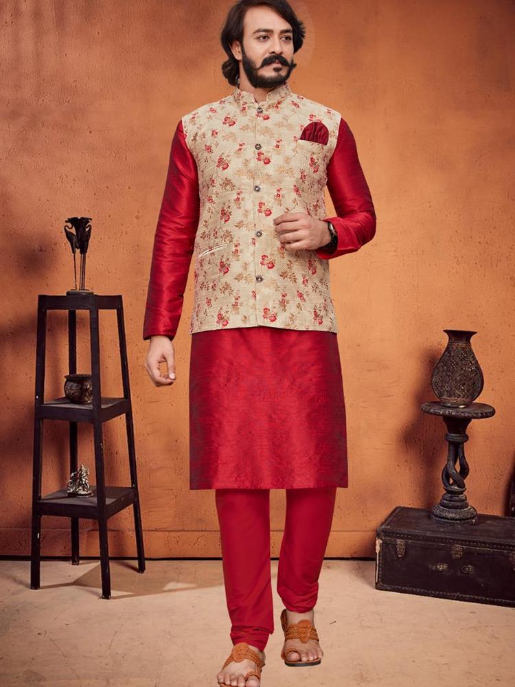 Jacquard Jacket with Kurta Sets