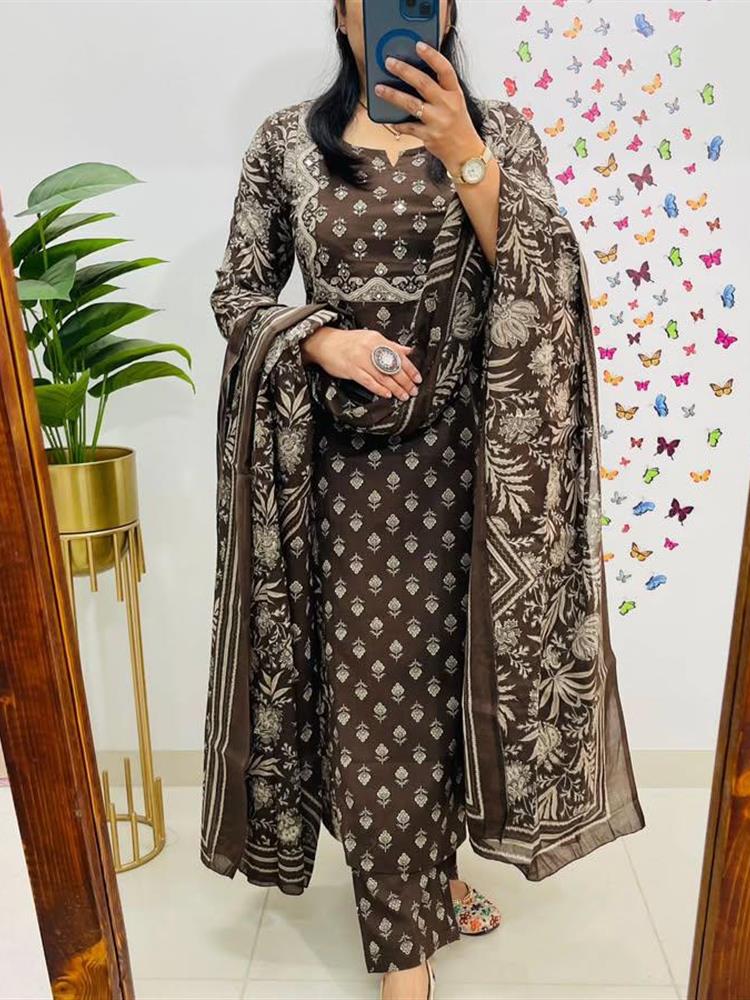 Cotton kurti pant dupatta setp