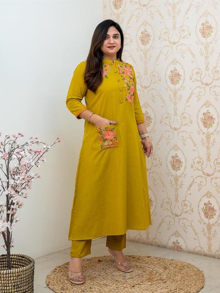 Cotton kurti pant dupatta setp