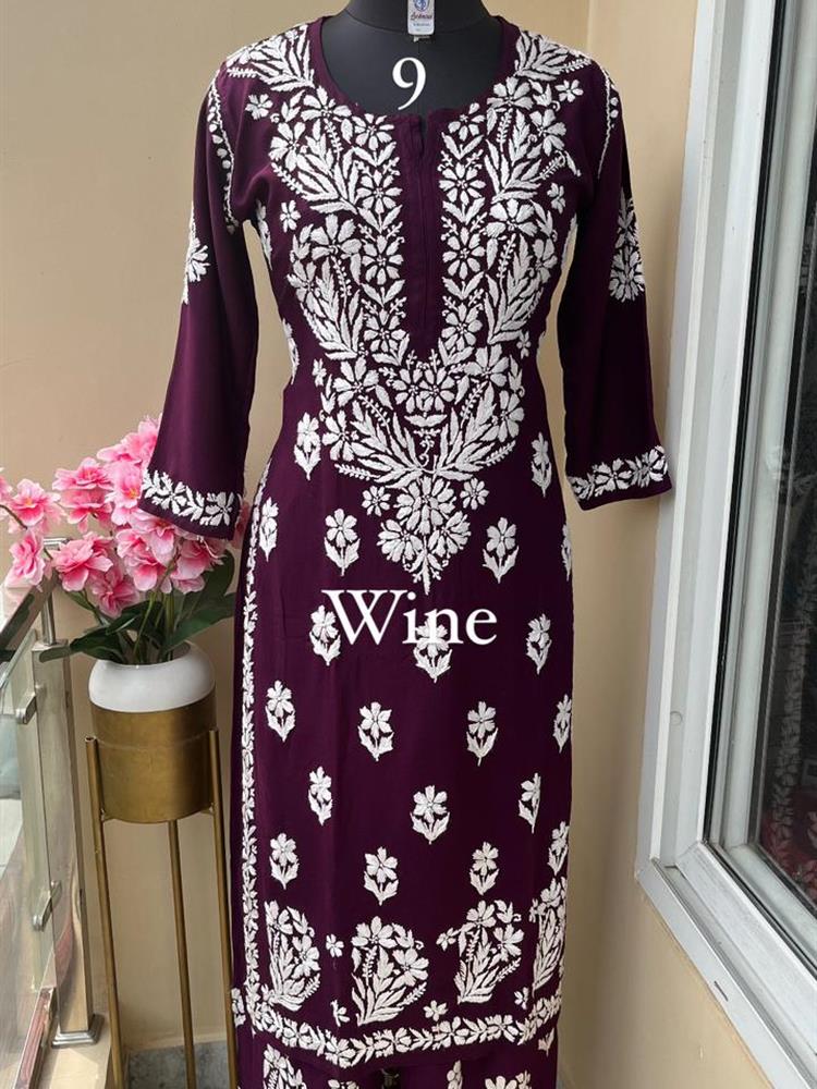 Chikankari Rayon Kurti Pallazo