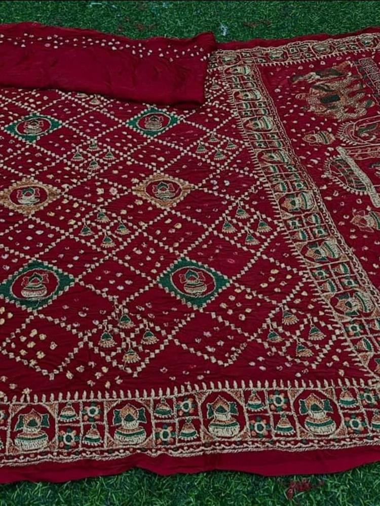 Bandhani with Work saree
