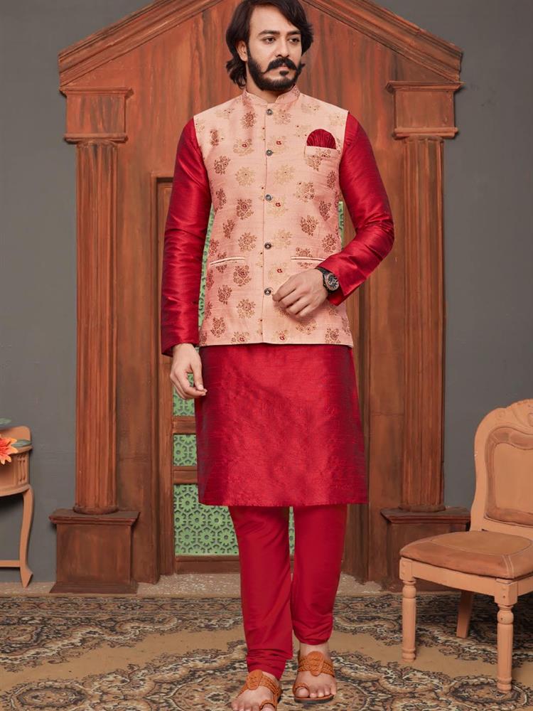 Jacquard Jacket with Kurta Sets