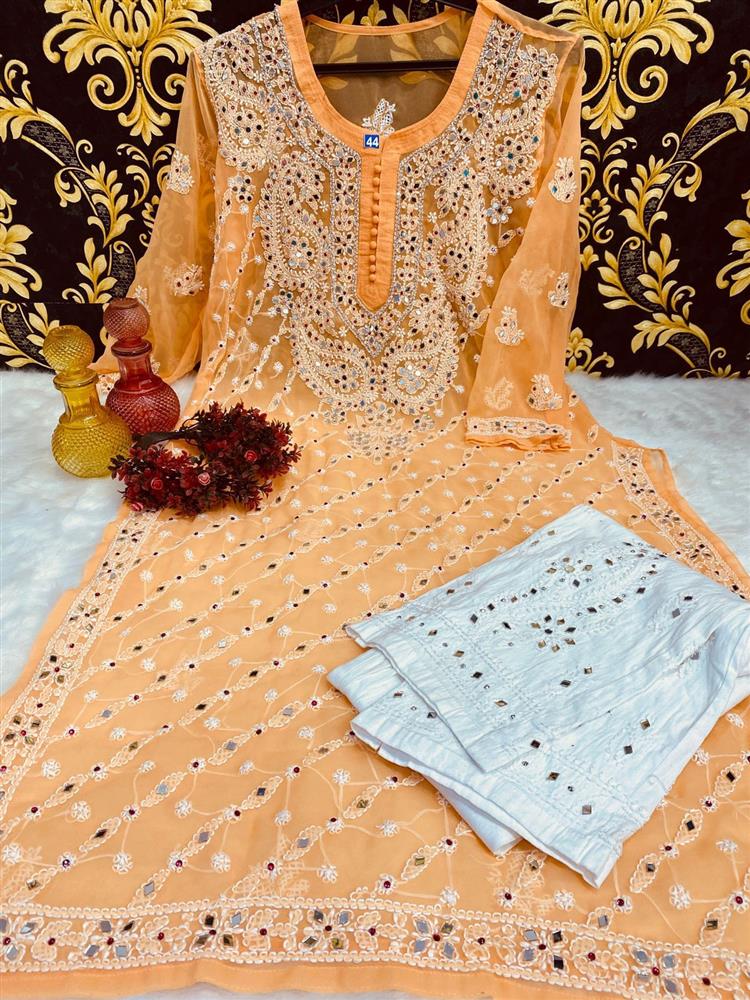 Chikankari Mirror Work Kurtis