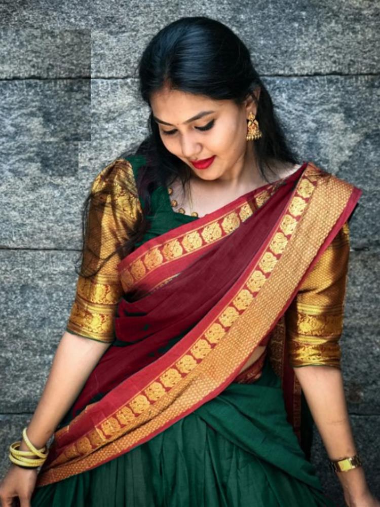 Mahrya Kanjiveram Half Saree