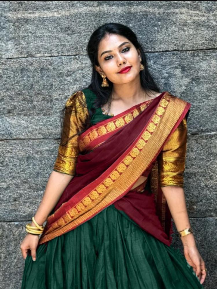 Mahrya Kanjiveram Half Saree