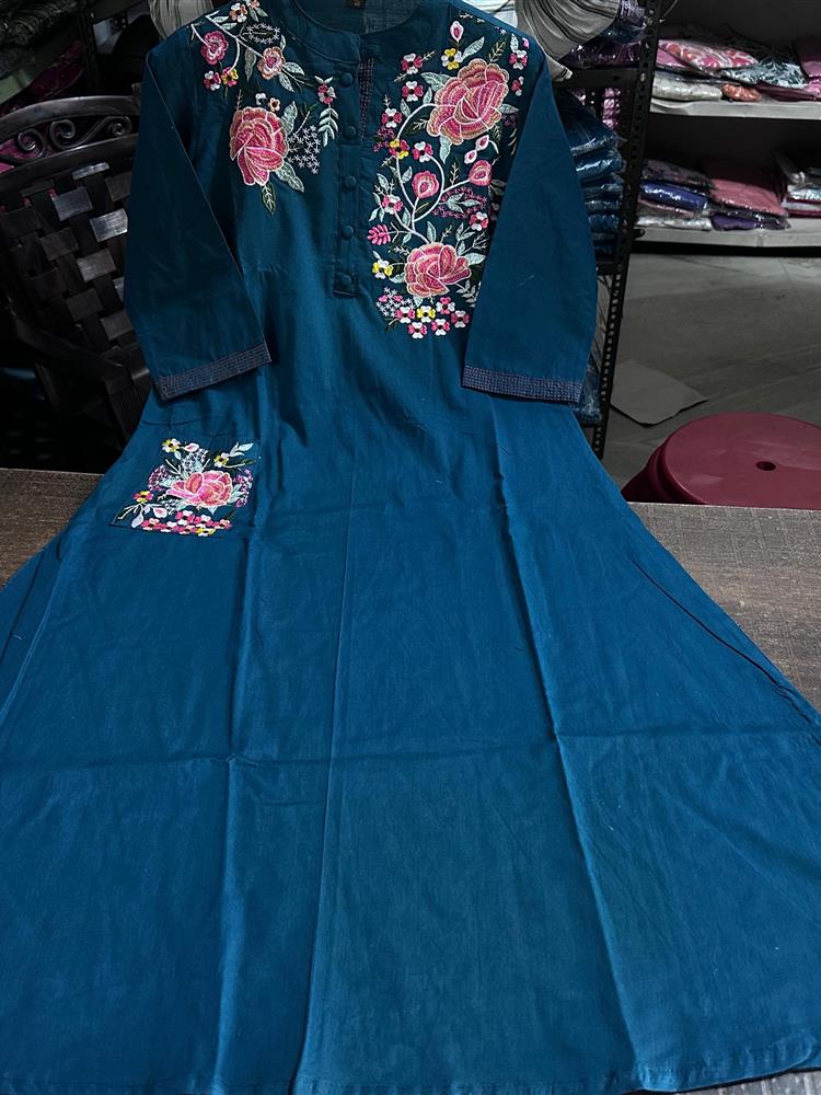 Cotton kurti pant dupatta setp
