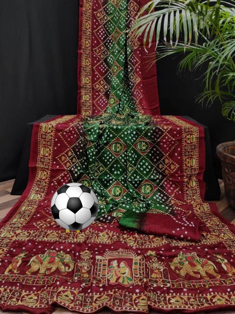 Bandhani with Work saree