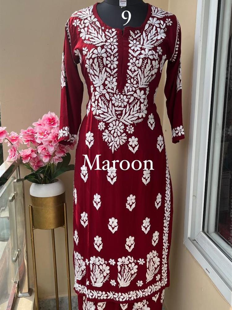 Chikankari Rayon Kurti Pallazo