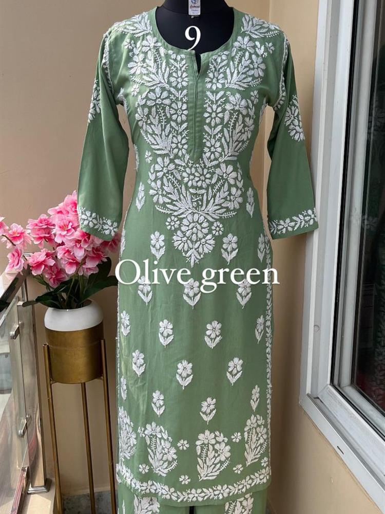 Chikankari Rayon Kurti Pallazo