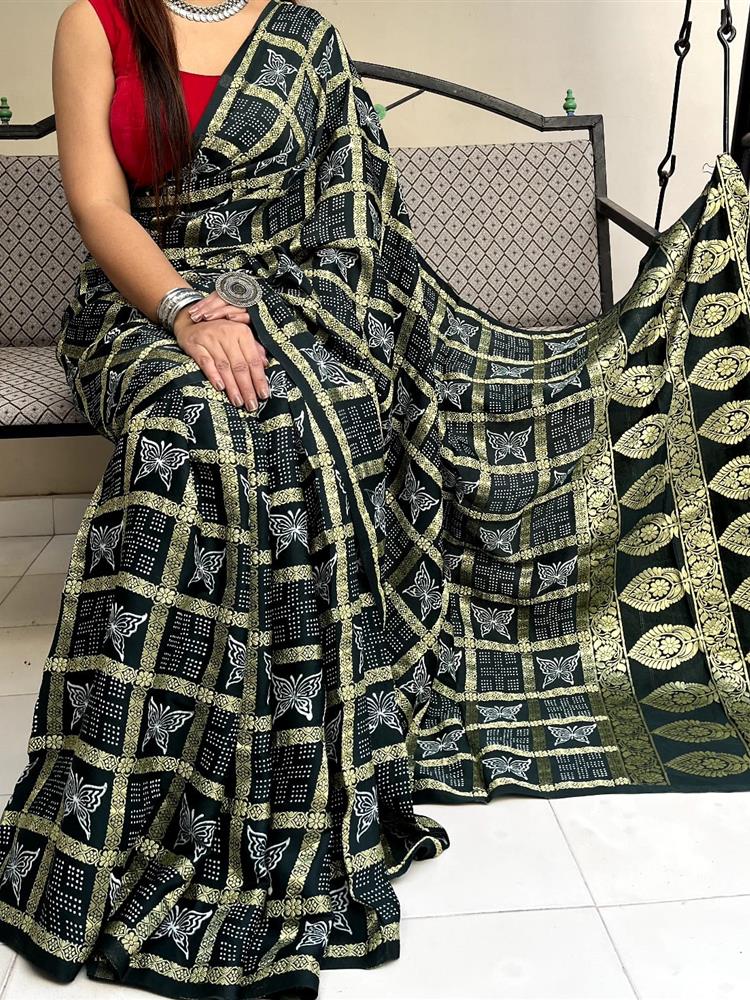 Modal Silk Ajarakh Saree