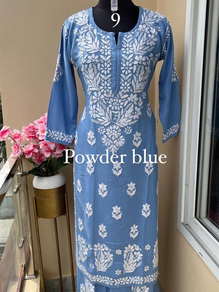 Chikankari Rayon Kurti Pallazo