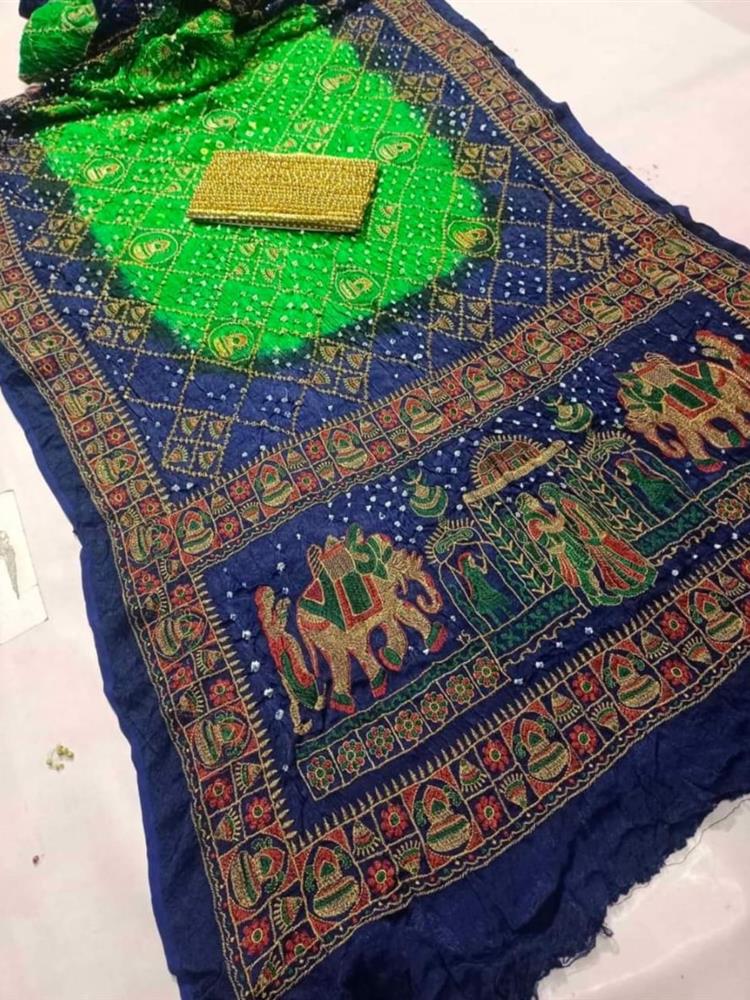 Bandhani with Work saree