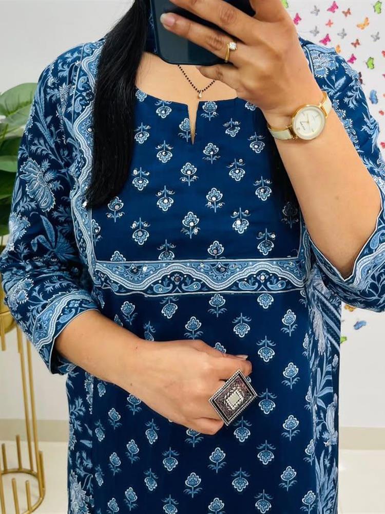 Cotton kurti pant dupatta setp