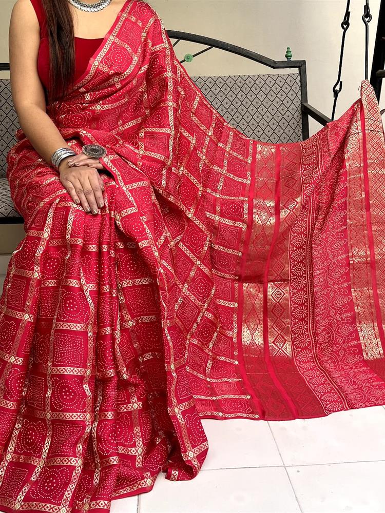 Modal Silk Ajarakh Saree