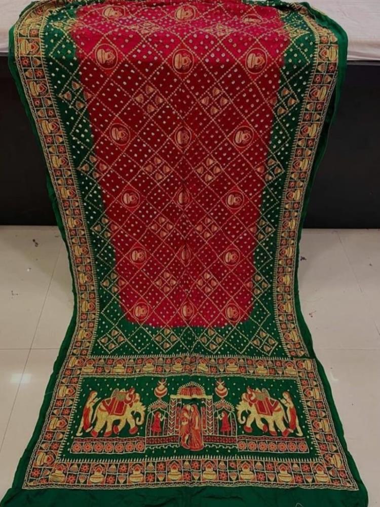 Bandhani with Work saree