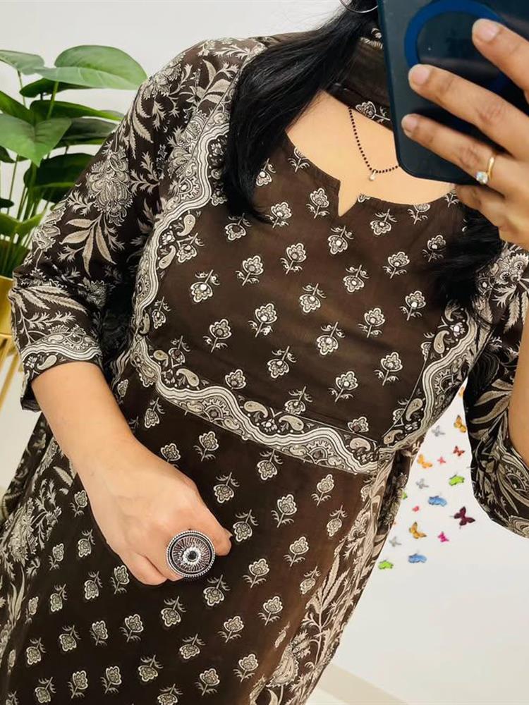 Cotton kurti pant dupatta setp